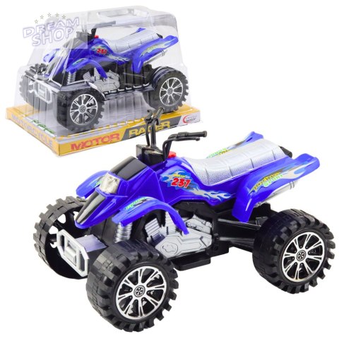 Quad Terenowy Z Napędem Bieżnikowane Koła Niebieski Quad Terenowy Z Napędem Bieżnikowane Koła Niebieski