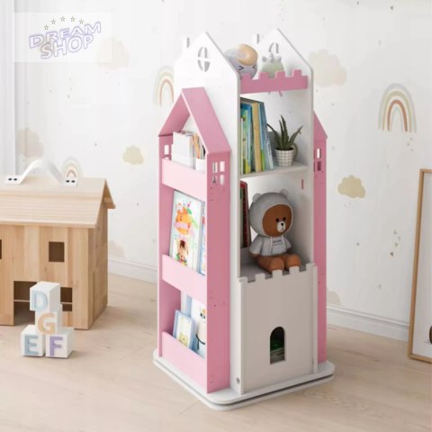 Regał na książki obrotowy półka domek organizer pokój dziecięcy W360-3 Regał na książki obrotowy półka domek organizer pokój dziecięcy W360-3