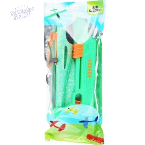 SAMOLOT STYROPIANOWY Z WYRZUTNIĄ 43CM ZIELONY