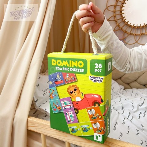 WOOPIE Gra Edukacyjna Transport Zwierzęta Puzzle Domino Montessori