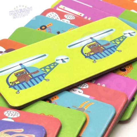 WOOPIE Gra Edukacyjna Transport Zwierzęta Puzzle Domino Montessori