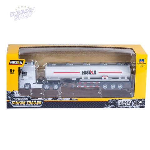 Ciężarówka Cysterna Metalowa Ruchome Elementy Biała 1:50