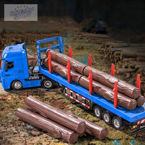 Ciężarówka Transport Drewna Metalowa Huina 1:50 Czerwona