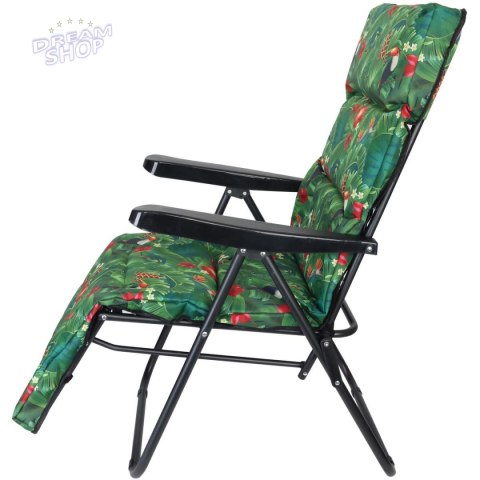 FOTEL OGRODOWY Z PODNÓŻKIEM 57x83x106CM FLOWER FOTEL OGRODOWY Z PODNÓŻKIEM 57x83x106CM FLOWER