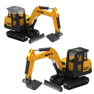 Koparka Gąsienicowa Metalowa Model Kolekcjonerski Huina Żółta1:80