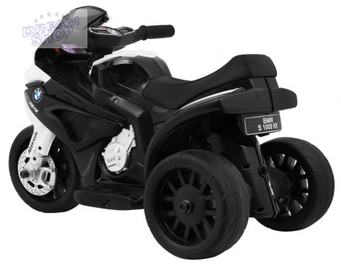 Motor BMW S1000 RR Mini na akumulator dla dzieci Czarny + 3 koła + Dźwięki + LED Motor BMW S1000 RR Mini na akumulator dla dzieci Czarny + 3 koła + Dźwięki + LED