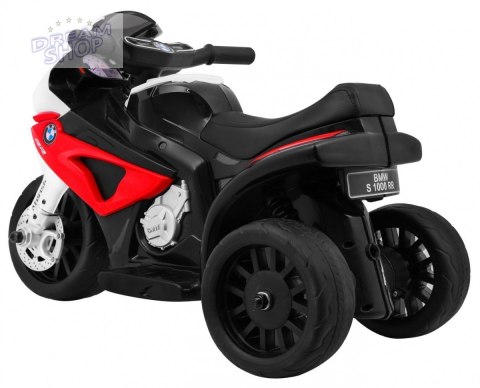 Motor BMW S1000 RR Mini na akumulator dla dzieci Czerwony + 3 koła + Dźwięki + LED Motor BMW S1000 RR Mini na akumulator dla dzieci Czerwony + 3 koła + Dźwięki + LED