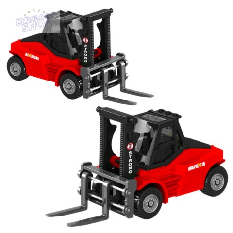 Wózek Widłowy Metalowy Model Kolekcjonerski Huina Czerwony 1:80