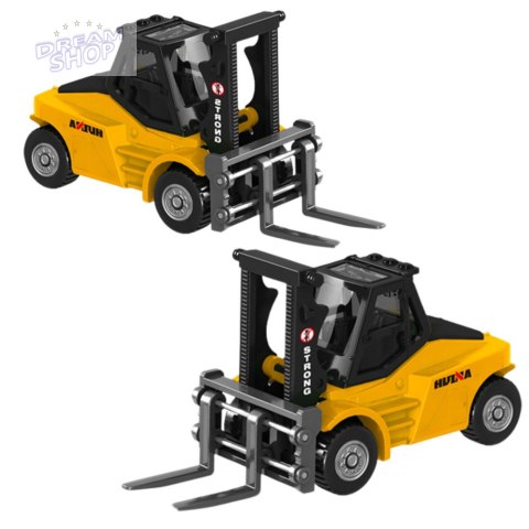 Wózek Widłowy Metalowy Model Kolekcjonerski Huina Żółty 1:80