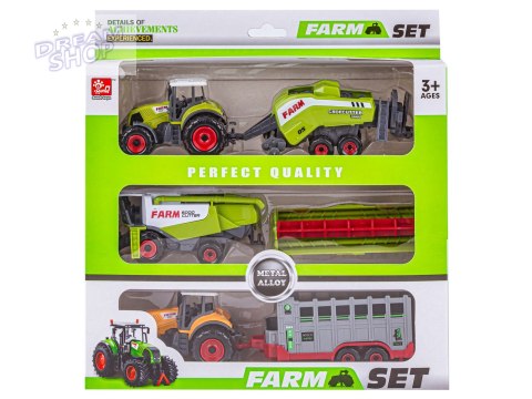 Zestaw 3 Pojazdów, Maszyny Rolnicze, 2 x Traktor, Kombajn, Farma Zestaw 3 Pojazdów, Maszyny Rolnicze, 2 x Traktor, Kombajn, Farma