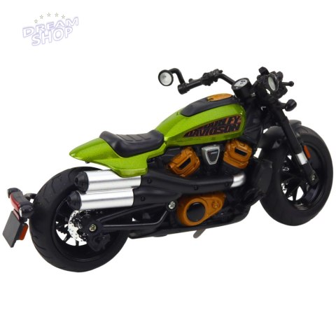 Motocykl Chopper Metalowy Światła Dźwięki Czarny Zielone Elementy 1:12 Motocykl Chopper Metalowy Światła Dźwięki Czarny Zielone Elementy 1:12