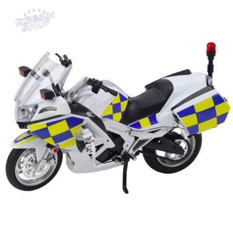 Motocykl Policyjny Metalowy Światła Dźwięki Biały 1:12 Motocykl Policyjny Metalowy Światła Dźwięki Biały 1:12
