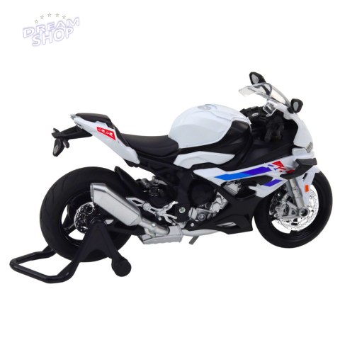 Motocykl Sportowy Metalowy Światła Dźwięki Biały S1000 1:12