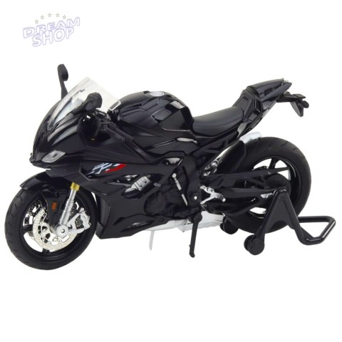 Motocykl Sportowy Metalowy Światła Dźwięki Czarny S1000 1:12 Motocykl Sportowy Metalowy Światła Dźwięki Czarny S1000 1:12