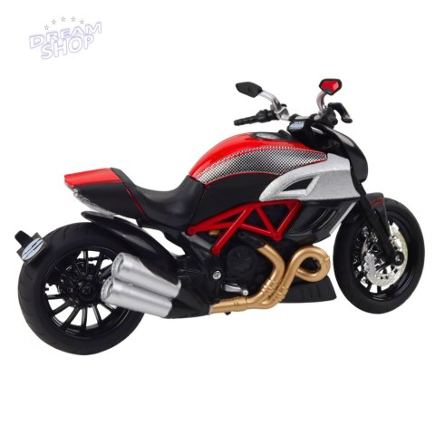 Motocykl Sportowy Metalowy Światła Dźwięki Złote Czerwone Elementy 1:12 Motocykl Sportowy Metalowy Światła Dźwięki Złote Czerwone Elementy 1:12