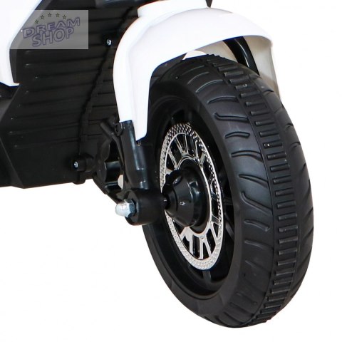 Motorek Fast Tourist na akumulator dla dzieci Biały + Audio + Światła + Ekoskóra Motorek Fast Tourist na akumulator dla dzieci Biały + Audio + Światła + Ekoskóra