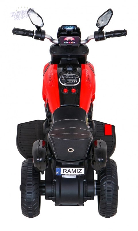 Motorek Fast Tourist na akumulator dla dzieci Czerwony + Audio + Światła + Ekoskóra Motorek Fast Tourist na akumulator dla dzieci Czerwony + Audio + Światła + Ekoskóra