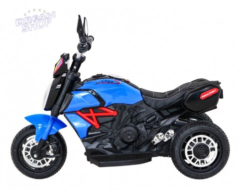 Motorek Fast Tourist na akumulator dla dzieci Niebieski + Audio + Światła + Ekoskóra Motorek Fast Tourist na akumulator dla dzieci Niebieski + Audio + Światła + Ekoskóra