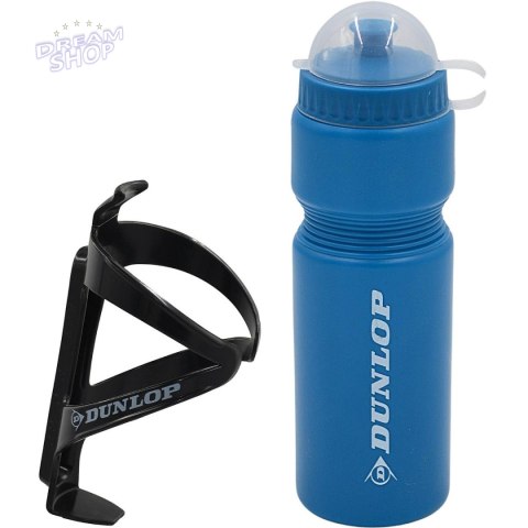 BIDON ROWEROWY DUNLOP 750ML Z KOSZYKIEM NIEBIESKI