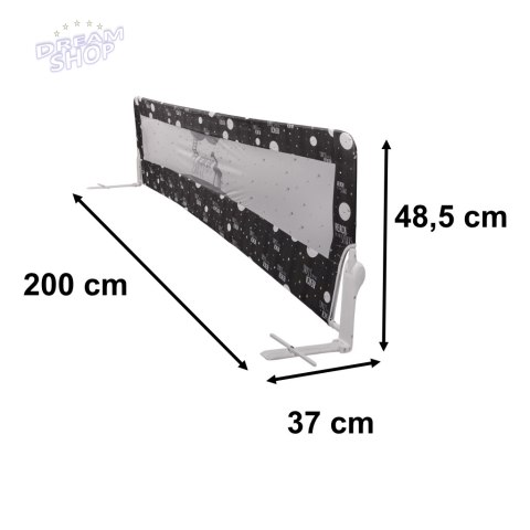 Barierka osłona ochronna do łóżka otwierana 200 cm czarna Barierka osłona ochronna do łóżka otwierana 200 cm czarna