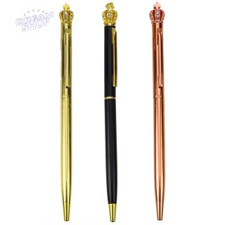 Długopis Metalowy Automatyczny Korona Niebieski Tusz 1.0mm