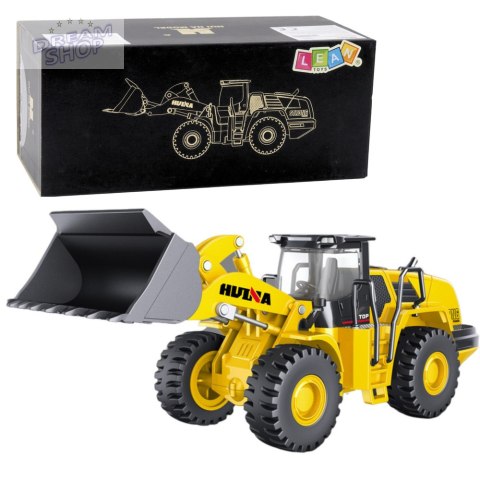 Koparko Ładowarka Metalowa Konstrukcja Huina Żółta 1:50 Koparko Ładowarka Metalowa Konstrukcja Huina Żółta 1:50
