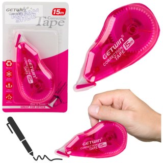 Korektor W Taśmie Myszka Szkolny Biurowy 15m x 5mm Różowy