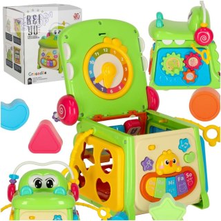 Kostka edukacyjna sorter z pianinkiem krokodyl 4w1