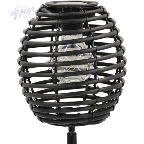 LAMPA SOLARNA KULA RATTAN CZARNA PROGARDEN