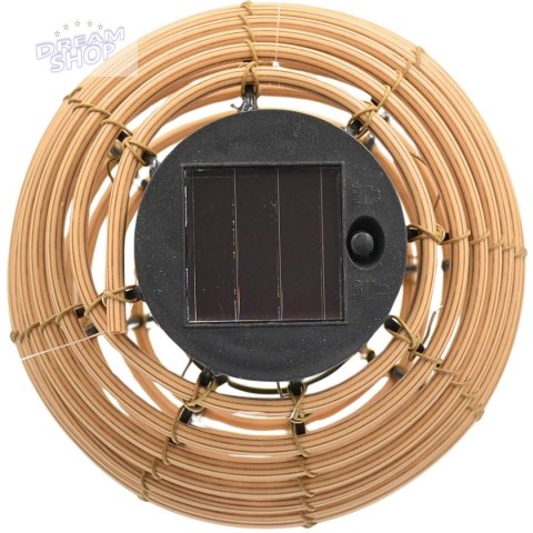 LAMPA SOLARNA KULA RATTAN NATURALNY PROGARDEN