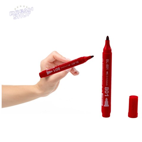 Marker Permanentny Wodoodporny Czerwony 2,5-4,5 mm Marker Permanentny Wodoodporny Czerwony 2,5-4,5 mm