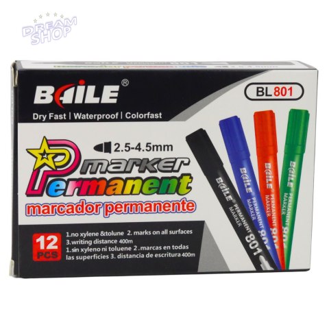 Marker Permanentny Wodoodporny Czerwony 2,5-4,5 mm Marker Permanentny Wodoodporny Czerwony 2,5-4,5 mm