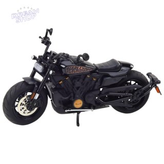 Motocykl Chopper Metalowy Światła Dźwięki Czarny Złote Elementy 1:12