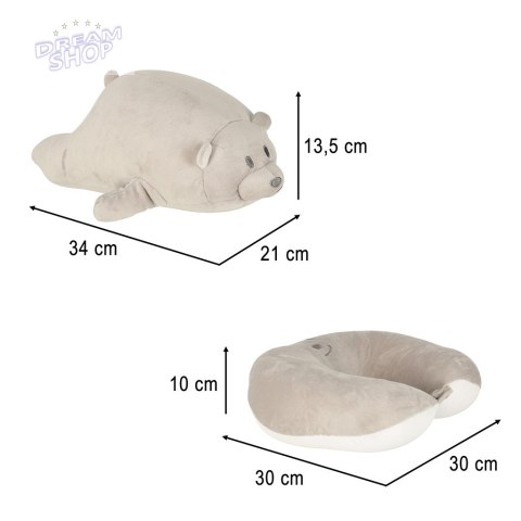 Poduszka podróżna 2w1 rogal pod kark do samolotu samochodu maskotka miś Poduszka podróżna 2w1 rogal pod kark do samolotu samochodu maskotka miś
