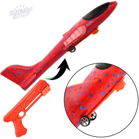 SAMOLOT STYROPIANOWY Z WYRZUTNIĄ 43CM CZERWONY SAMOLOT STYROPIANOWY Z WYRZUTNIĄ 43CM CZERWONY