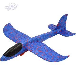 SAMOLOT STYROPIANOWY Z WYRZUTNIĄ 43CM NIEBIESKI