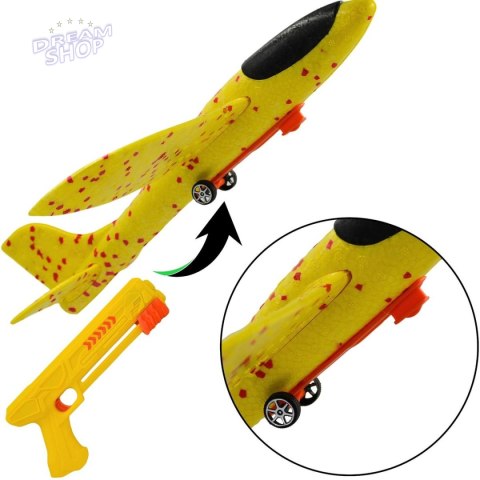 SAMOLOT STYROPIANOWY Z WYRZUTNIĄ 43CM ŻÓŁTY