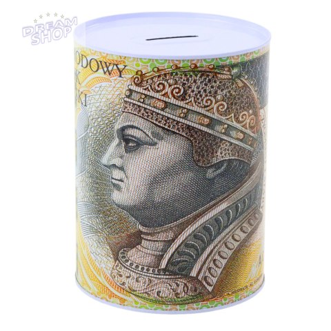 Skarbonka Metalowa Puszka Banknot 200 Złotych 16x12cm Skarbonka Metalowa Puszka Banknot 200 Złotych 16x12cm