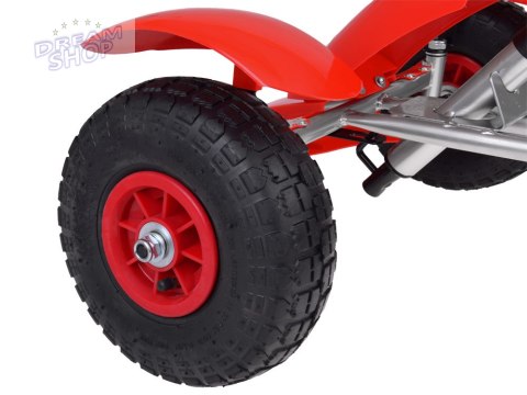 Czerwony sportowy GOKART na pedały dla dzieci do 50kg Pompowane koła SP0209