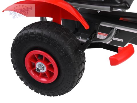 Czerwony sportowy GOKART na pedały dla dzieci do 50kg Pompowane koła SP0209