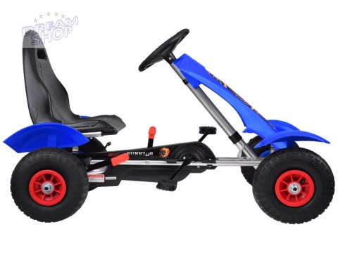 Niebieski sportowy GOKART na pedały dla dzieci 50kg Pompowane koła SP0209 Niebieski sportowy GOKART na pedały dla dzieci 50kg Pompowane koła SP0209