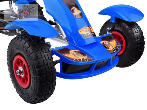 Niebieski sportowy GOKART na pedały dla dzieci 50kg Pompowane koła SP0209 Niebieski sportowy GOKART na pedały dla dzieci 50kg Pompowane koła SP0209