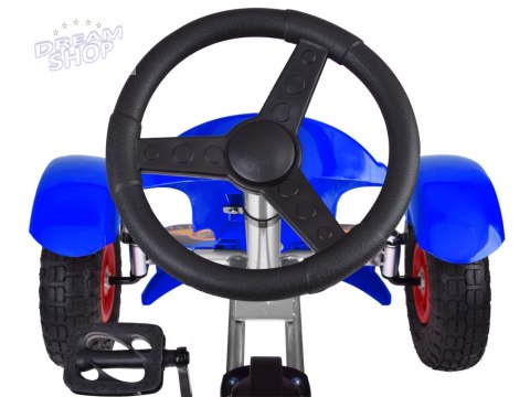 Niebieski sportowy GOKART na pedały dla dzieci 50kg Pompowane koła SP0209 Niebieski sportowy GOKART na pedały dla dzieci 50kg Pompowane koła SP0209