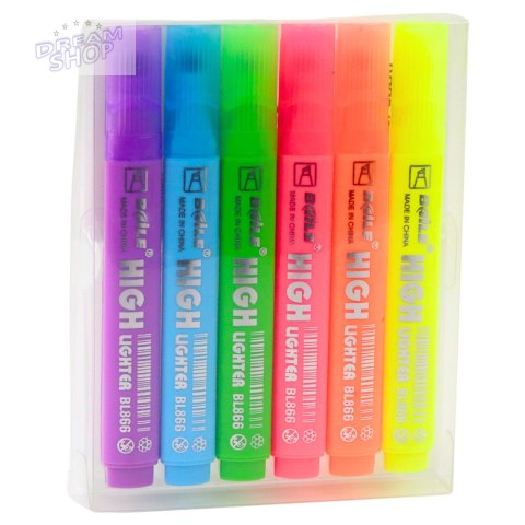 Zestaw Zakreślaczy Szkolne Biurowe Kolorowe Neonowe 6szt. Zestaw Zakreślaczy Szkolne Biurowe Kolorowe Neonowe 6szt.