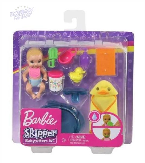 Barbie Lalka dziecko + akcesoria HBP34