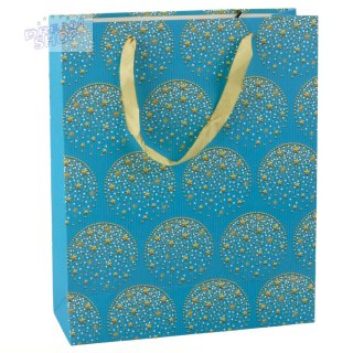 Torba Prezentowa Elegancka Złote Gwiazdki Niebieska 32 x 26 x 12 cm