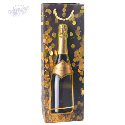 Torba Prezentowa Na Wino Butelkę Papierowa Szampan 35 x 12 x 9 cm