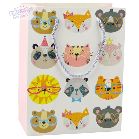 Torba Prezentowa Papierowa Kotki Brokatowa 23 x 18 x 10,5 cm Torba Prezentowa Papierowa Kotki Brokatowa 23 x 18 x 10,5 cm