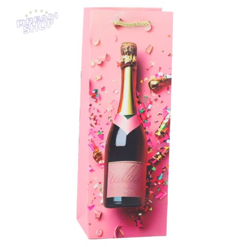 Torba Prezentowa Papierowa Na Butelkę Szampan Pastelowa 35 x 12 x 9 cm Torba Prezentowa Papierowa Na Butelkę Szampan Pastelowa 35 x 12 x 9 cm