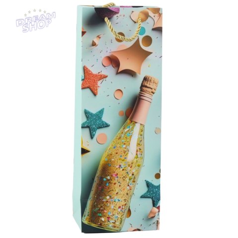 Torba Prezentowa Papierowa Na Butelkę Szampan Pastelowa 35 x 12 x 9 cm Torba Prezentowa Papierowa Na Butelkę Szampan Pastelowa 35 x 12 x 9 cm